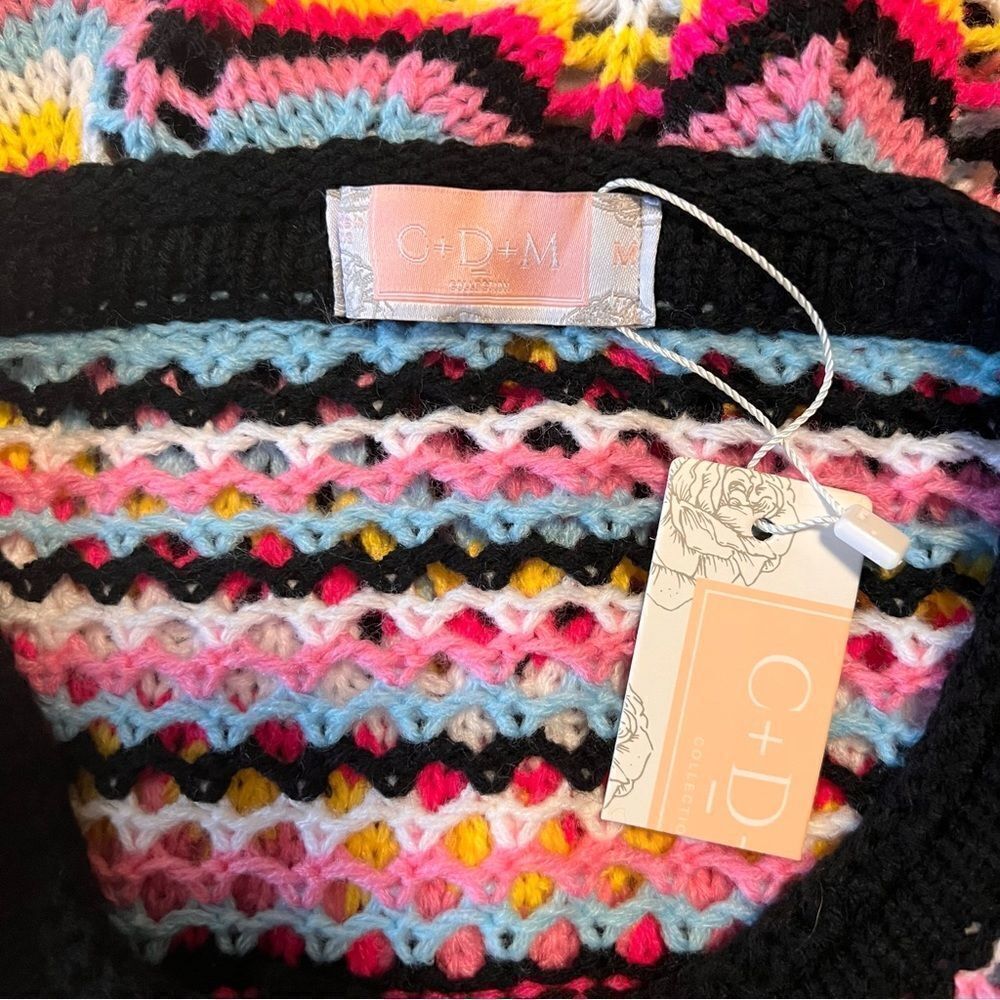 C+d+m Colorful Patterned Knit Button Down Cardigan - Picture 7 of 8
